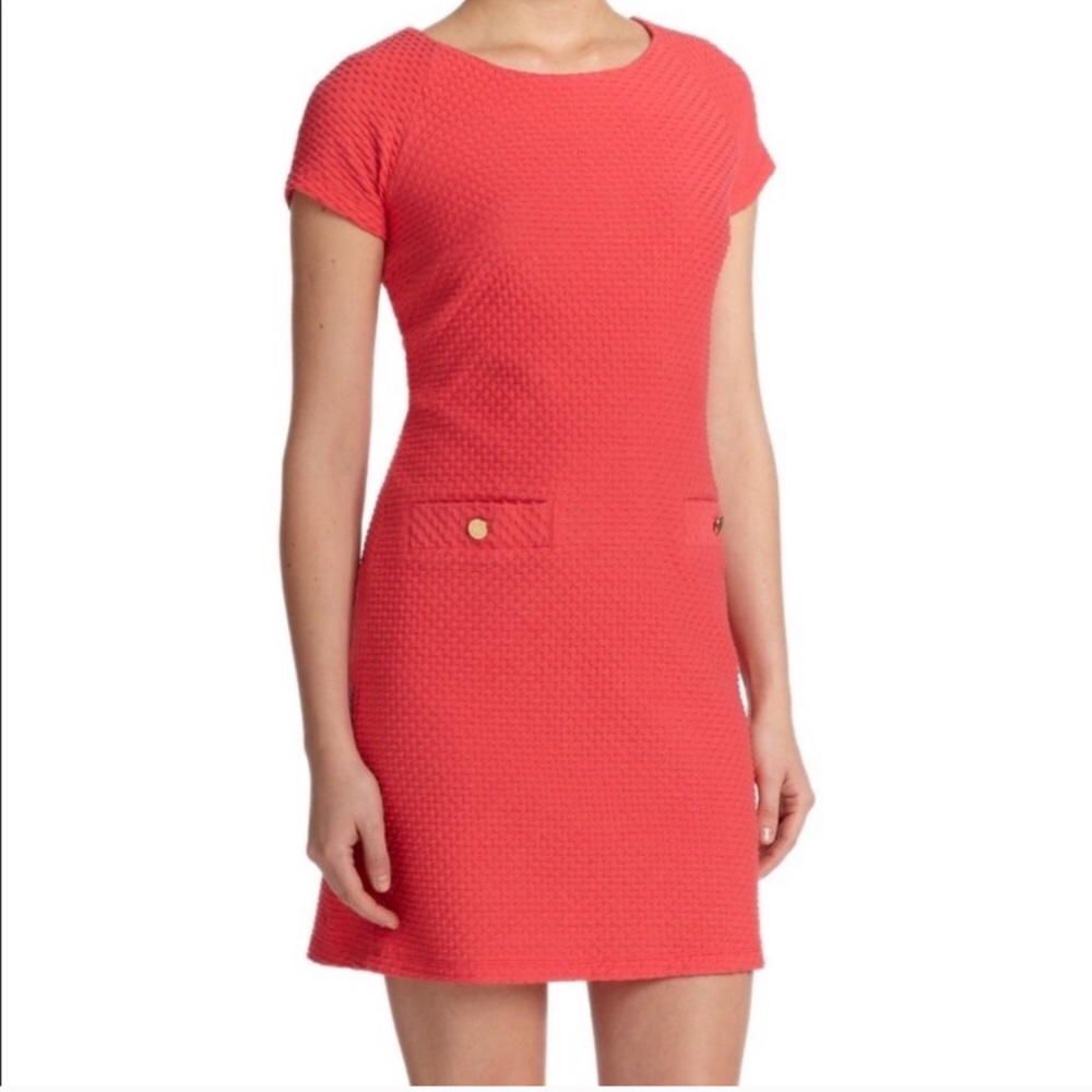 NWOT Lilly Pulitzer Textured Dress Hot Pink Sz Med